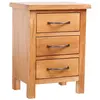 Image de vidaXL Table de chevet avec 3 tiroirs 40x30x54 cm Bois de chêne massif