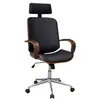 Image de vidaXL Chaise de bureau avec appuie-tête Bois cintré Similicuir