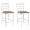Image de vidaXL Chaises de bar lot de 2 blanc tissu