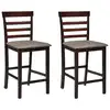 Image de vidaXL Tabourets de bar 2 pcs Marron Tissu