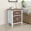 Image de vidaXL Table de chevet 2 pcs avec 2 tiroirs Marron et blanc