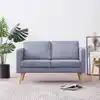 Image de vidaXL Canapé à 2 places tissu gris clair