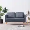 Image de vidaXL Canapé à 2 places Tissu Gris foncé