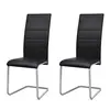 Image de vidaXL Chaises à manger cantilever lot de 2 noir similicuir