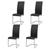 Image de vidaXL Chaises à manger cantilever lot de 4 noir similicuir
