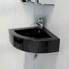 Image de vidaXL Lavabo avec trou de trop-plein 45x32x12,5 cm Noir