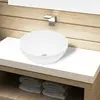Image de vidaXL Lavabo de salle de bain Céramique Rond Blanc