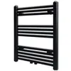 Image de vidaXL Sèche-serviettes eau chaude à rails droits noir 600x764 mm