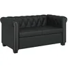 Image de vidaXL Canapé Chesterfield 2 Places Similicuir Noir Salon Salle de Séjour Sofa