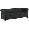 Image de vidaXL Canapé Chesterfield à 3 places cuir synthétique noir