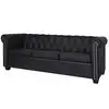 Image de vidaXL Canapé Chesterfield à 3 places cuir synthétique noir