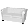 Image de vidaXL Canapé Chesterfield à 2 places cuir synthétique blanc