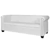 Image de vidaXL Canapé Chesterfield à 3 places cuir synthétique blanc