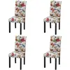 Image de vidaXL Chaises à manger lot de 4 multicolore tissu