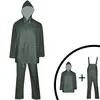 Image de vidaXL Combinaison de pluie imperméable 2 pcs avec capuche vert XL