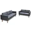 Image de vidaXL Ensemble de canapés à 2 places et à 3 places Tissu Gris foncé