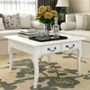Image de vidaXL Table basse avec 4 tiroirs Blanc