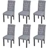 Image de vidaXL Chaises à manger lot de 6 gris clair tissu