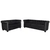 Image de vidaXL Canapé Chesterfield à 2 places et à 3 places noir