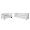 Image de vidaXL Canapé Chesterfield à 2 places et à 3 places blanc