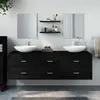 Image de vidaXL Ensemble de meubles salle de bain 5 pcs noir bois d'ingénierie