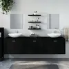 Image de vidaXL Ensemble de meubles salle de bain 6 pcs noir bois d'ingénierie