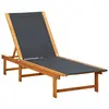 Image de vidaXL Chaise longue Bois d'acacia solide et textilène