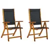 Image de vidaXL Chaises pliables de jardin lot de 2 Bois d'acacia et textilène