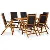 Image de vidaXL Ensemble à manger d'extérieur 7 pcs Bois d'acacia solide