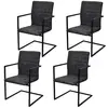 Image de vidaXL Chaises à manger cantilever lot de 4 noir similicuir