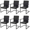 Image de vidaXL Chaises à manger cantilever lot de 6 noir similicuir