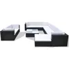 Image de vidaXL Salon de Jardin 10 pcs avec Coussins Meubles de Terrasse Mobilier de Jardin Meubles de Patio Mobilier d'Extérieur Résine Tressée Noir