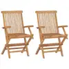 Image de vidaXL Chaises pliables de jardin lot de 2 Bois de teck solide