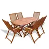 Image de vidaXL Ensemble à manger d'extérieur 7 pcs Bois d'acacia solide