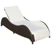 Image de vidaXL Chaise longue avec coussin Résine tressée Marron