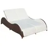 Image de vidaXL Chaise longue double avec coussin Résine tressée Marron