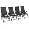 Image de vidaXL Chaises pliables de jardin lot de 4 Aluminium et textilène Noir