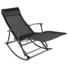 Image de vidaXL Chaise à bascule de jardin Acier et textilène Noir