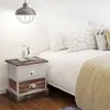 Image de vidaXL Table de chevet 2 pcs Marron et Blanc