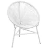 Image de vidaXL Chaise de jardin en corde forme de lune résine tressée blanc