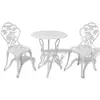 Image de vidaXL Ensemble de bistro 3 pcs Aluminium coulé Blanc