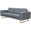 Image de vidaXL Canapé avec 3 places tissu gris clair