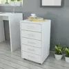 Image de vidaXL Caisson à tiroir de bureau avec roulettes et 5 tiroirs blanc