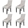 Image de vidaXL Eetkamerstoelen 4 st stof crèmegrijs