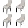Image de vidaXL Chaises à manger lot de 4 gris crème tissu