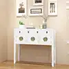 Image de vidaXL Buffet en style chinois en bois massif Blanc