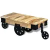 Image de vidaXL vidal XL Table basse avec roues Bois de manguier brut