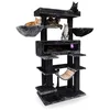 Image de Petrebels Maine Coon Arbre à chat XXL Lookout 198 cm, pour grands chats, extrêmement stable, avec troncs en sisal naturel de 15 cm de diamètre, noir