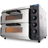 Image de Four à pizza, 2 pizzas, diamètre : 40 cm, 2 compartiments, convient pour pizza, pain, gâteau, avec éclairage, four à pizza jusqu'à 350 °C