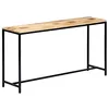 Image de vidaXL Table console avec charme industriel, fabriquée en bois de manguier massif, pieds en fer revêtus de poudre noire, facile à nettoyer, ajoute une touche unique au salon ou au couloir